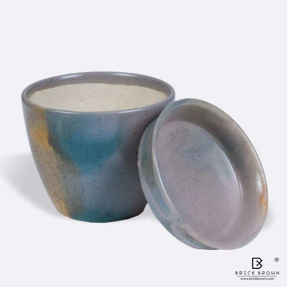 Multi Color Planter with Base in Ceramic