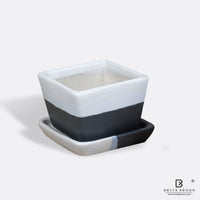 Trapezium Planter with Base in Blue