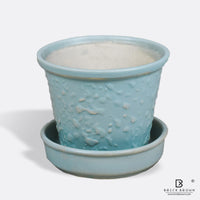 Bucket Blue Planter with Base