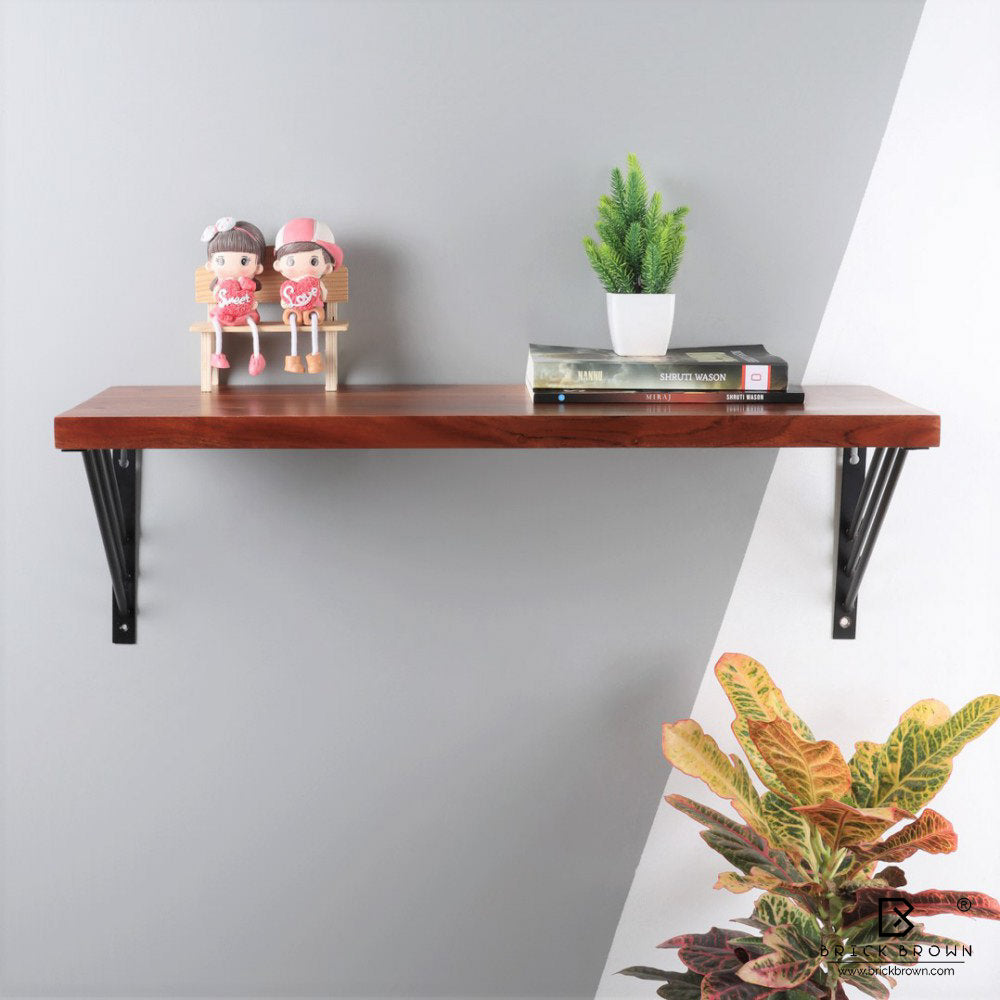 Wall Shelf in Cinnamon with Black Frames