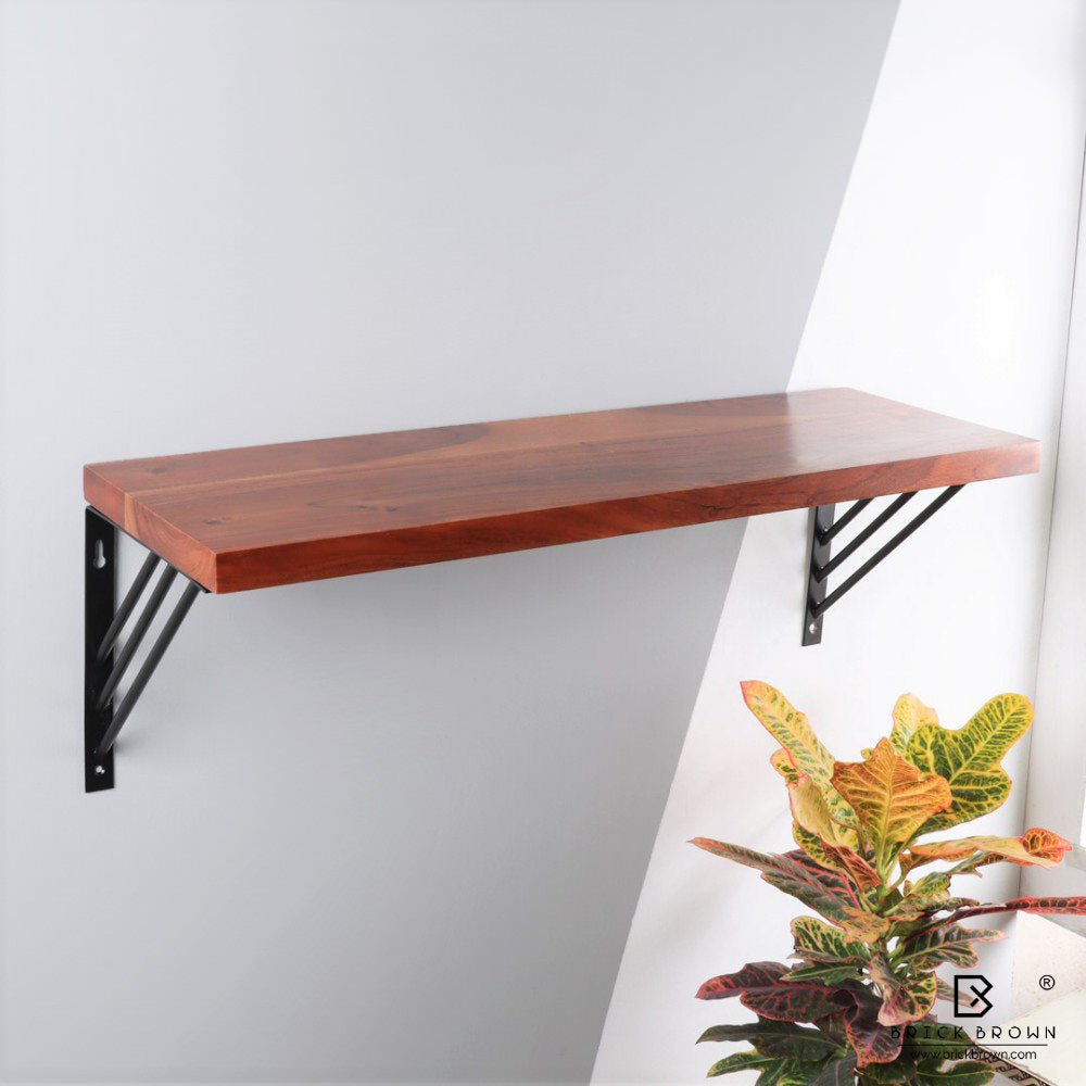 Wall Shelf in Cinnamon with Black Frames