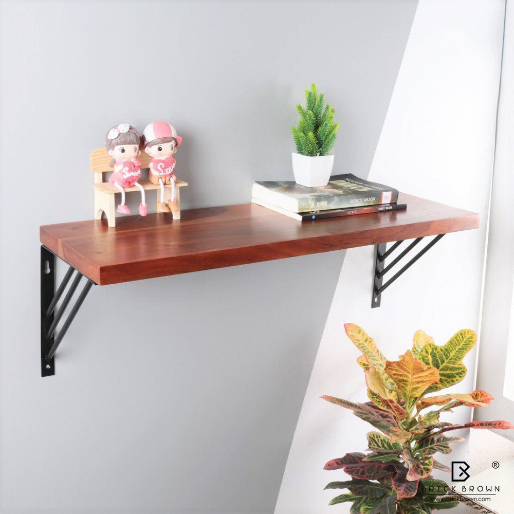 Wall Shelf in Cinnamon with Black Frames