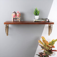 Wall Shelf in Cinnamon with Antique Gold Frames