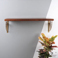 Wall Shelf in Cinnamon with Antique Gold Frames