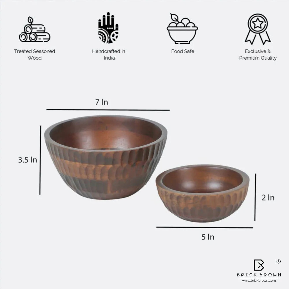 Carved Crust Serving + Snack Bowl Set