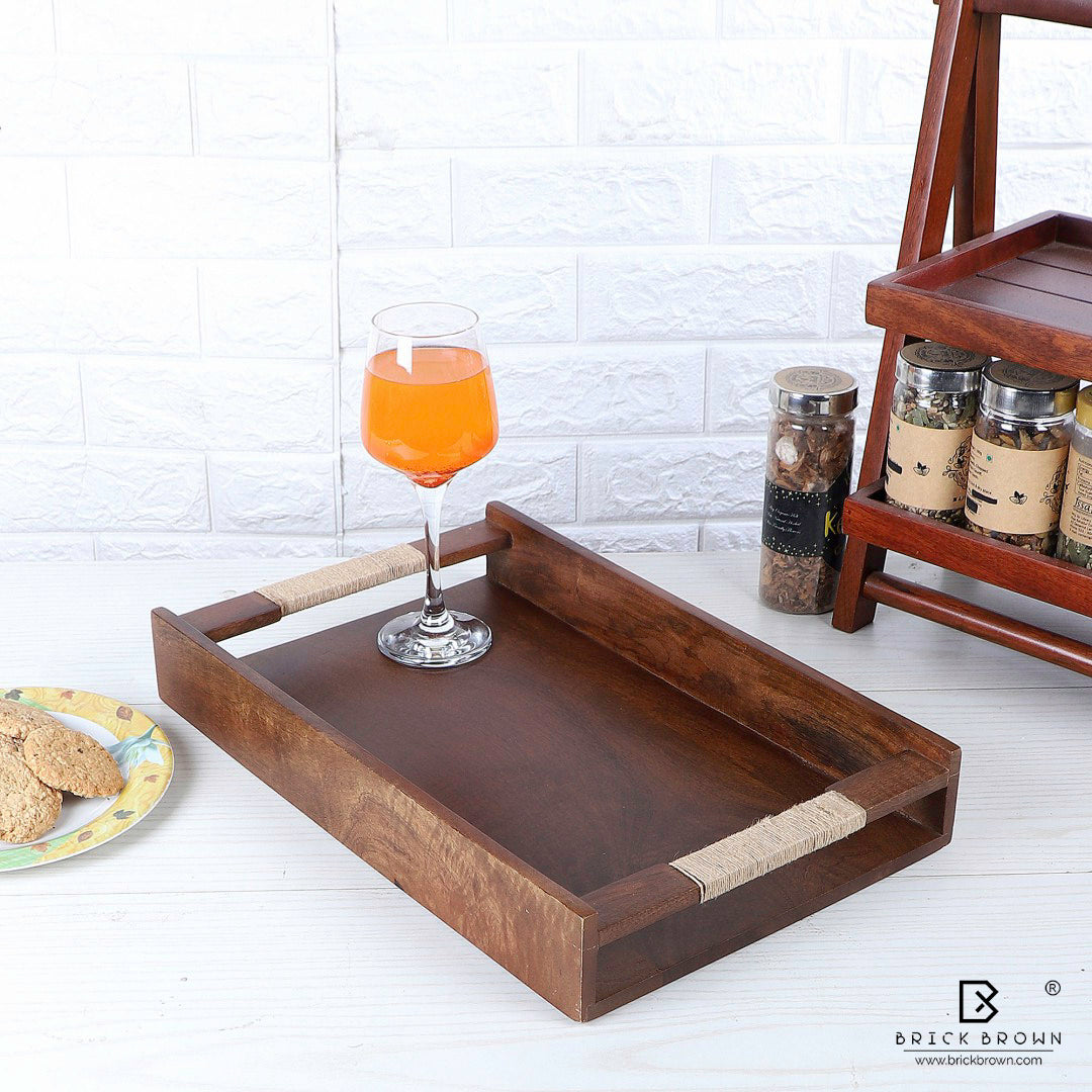 Tribal Serving Tray in Walnut